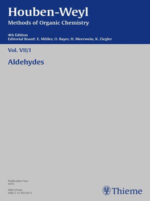 cover image of Houben-Weyl Methods of Organic Chemistry Volume VII/1